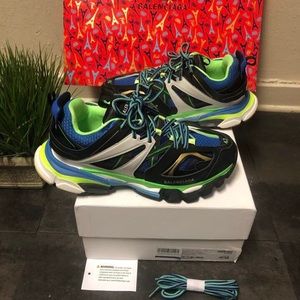 Balenciaga Track Run Green Blue Black Size 9